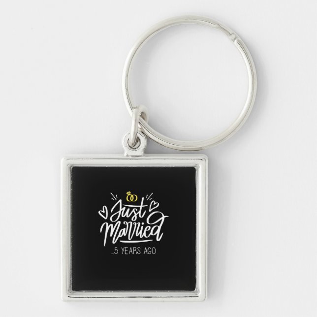 5th Wedding Anniversary Key Ring (Front)