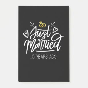 5th Wedding Anniversary Post-it Notes