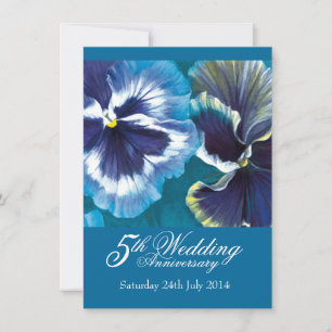 5th Wedding Party Invitation blue turquoise