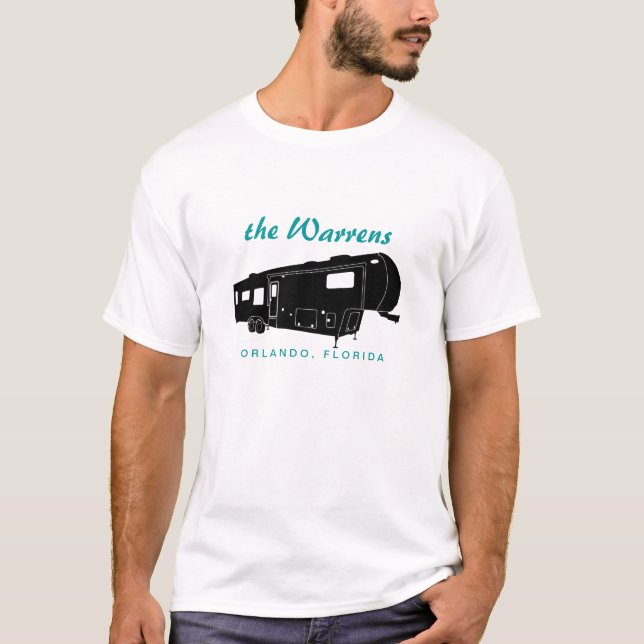 5th Wheel RV Silhouette Graphic T-Shirt (Front)