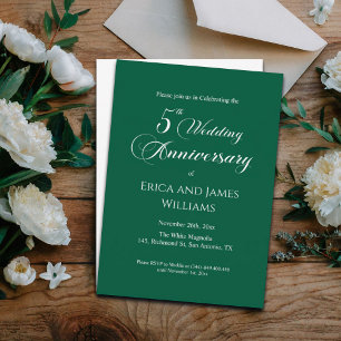 5th Wood Wedding Anniversary Elegant Script Invitation