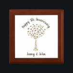 5th wood wedding anniversary  gift box<br><div class="desc">5th wood wedding anniversary personalized wooden gift box. A beautiful present to give to a couple who are celebrating five years of marriage. The design shows a tree made up of heart butterflies and reads, "Happy 5th Anniversary". All of the text shown, including the names of the husband and wife...</div>