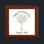 5th wood wedding anniversary  gift box<br><div class="desc">5th wood wedding anniversary personalized wooden gift box. A beautiful present to give to a couple who are celebrating five years of marriage. The design shows a tree made up of heart butterflies and reads, "Happy 5th Anniversary". All of the text shown, including the names of the husband and wife...</div>