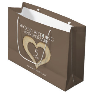 5th wood wedding anniversary photo gift bag