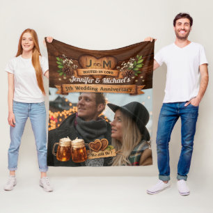 5th Wood Wedding Anniversary We Still Do Photo Fleece Blanket
