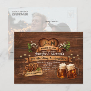 5th Wood Wedding Anniversary We Still Do Photo Invitation Postcard