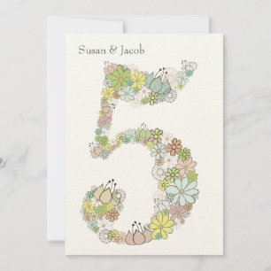 5th Wooden Wedding Anniversary Custom Invitation