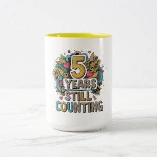 5th year anniversary Two-Tone coffee mug