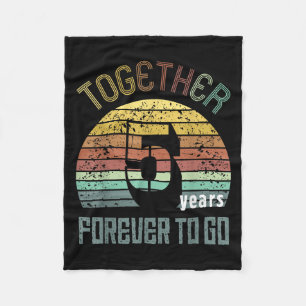 5th Years Wedding Anniversary For Couple Matching  Fleece Blanket
