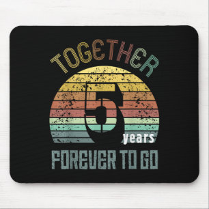 5th Years Wedding Anniversary For Couple Matching Mouse Pad