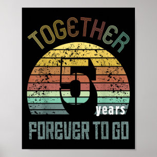 5th Years Wedding Anniversary For Couple Matching  Poster