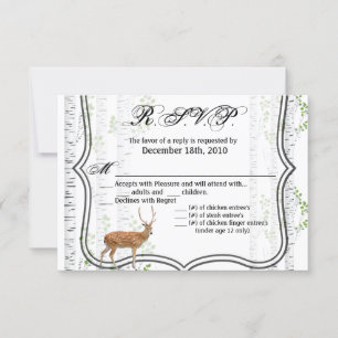 5x3.5 R.S.V.P. Card Woodland Deer Doe Buck Hunting