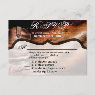 5x3.5 R.S.V.P. Card XMAS Cowboy Boots Barn Wood Ru