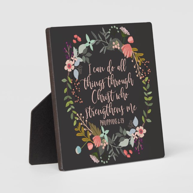 5x5 All things through Christ Philippians Bible Plaque (Front)
