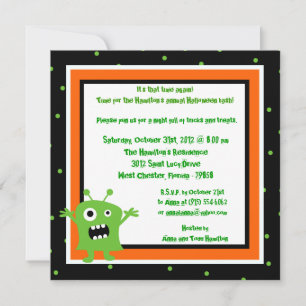 5x5 Birthday Bash Halloween Party Invitation