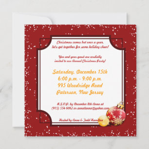 5x5 Candle Night Christmas Party Invitation