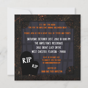 5x5 Haunted House Halloween Party Invitation