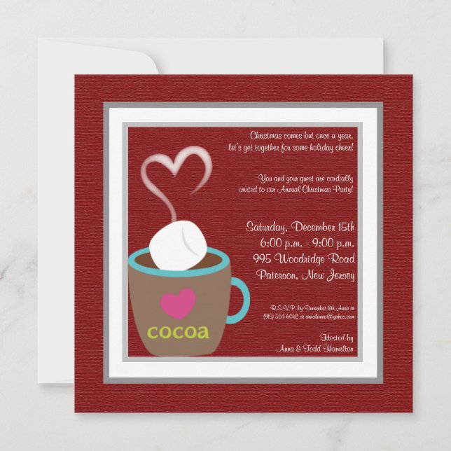 5x5 Hot Cup of Coco Invitation (Front)