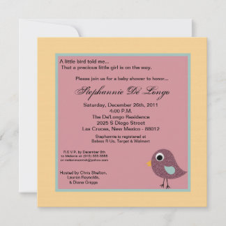 5x5 Little Bird Invitation