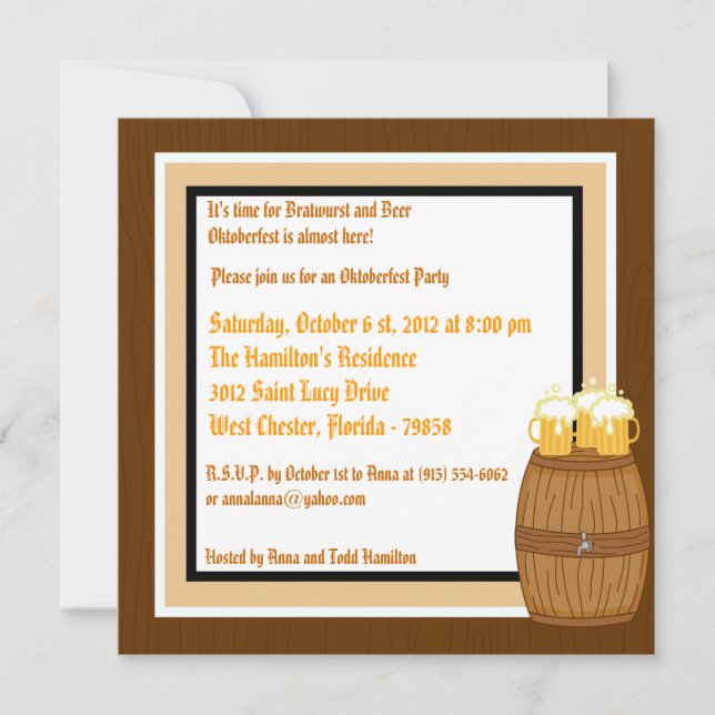 5x5 Oktoberfest Invitation (Front)