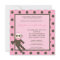 5x5 Pink Sock Monkey Toy Baby Shower Invitation