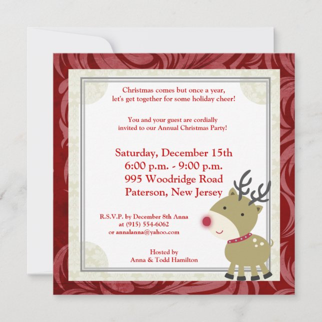 5x5 Reindeer Invitation (Front)