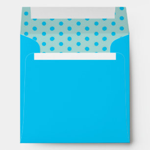 5x5 Teal and Light Blue Envelope with Polka Dots