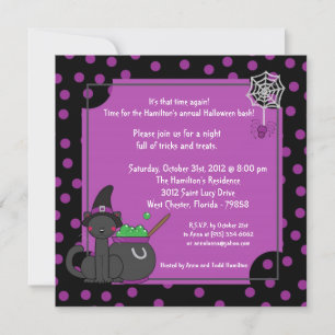 5x5 Trick or Treat Halloween Party Invitation