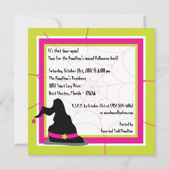 5x5 Witchy Ways Halloween Party Invitation (Front)