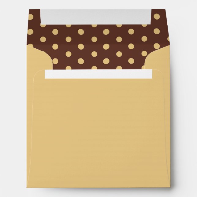 5x5 Yellow and Brown Envelope with Polka Dots (Back (Bottom))