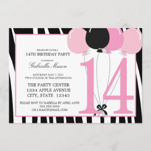 5x7 14th Birthday Party Invite