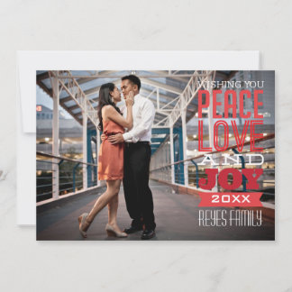 5x7 1 Photo Peace, Love & Joy Photo Card