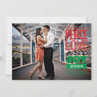 5x7 1 Photo Peace, Love & Joy Photo Card