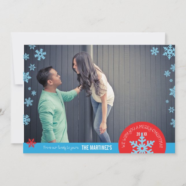 5x7 1 Photo Snowflake Photo Card (Front)
