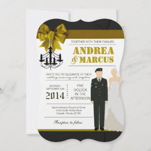 5x7  ARMY Bride Uniform Wedding Invitation