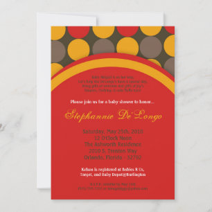 5x7 Autumn Fall Polka Dot Baby Shower Invitation