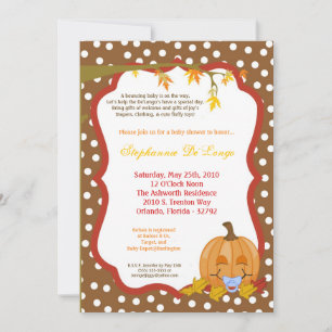 5x7 Autumn Fall Pumpkin Baby Shower Invitation