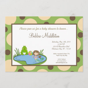5x7 Baby Frog Pond Mermaid Baby Shower Invitation