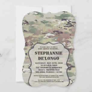 5x7 Baby Shower Invitation Army OCP Camo Uniform