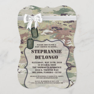 5x7 Baby Shower Invitation Army OCP Camo Uniform