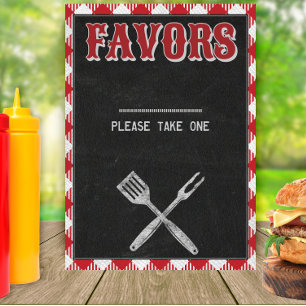 5x7 Backyard BBQ Birthday Favours Table Sign