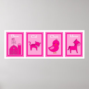 5X7 Barn Yard Girls Wall Art Collection