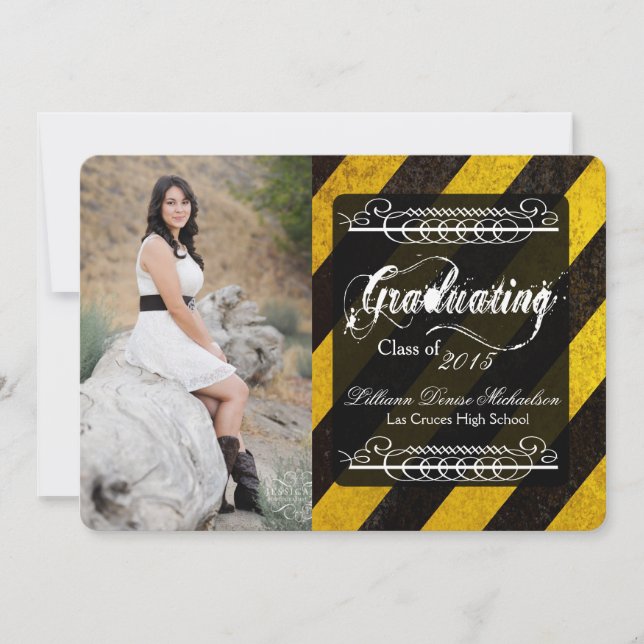 5x7 Bio Hazard Crime Scene Tap Senior Announcement (Front)