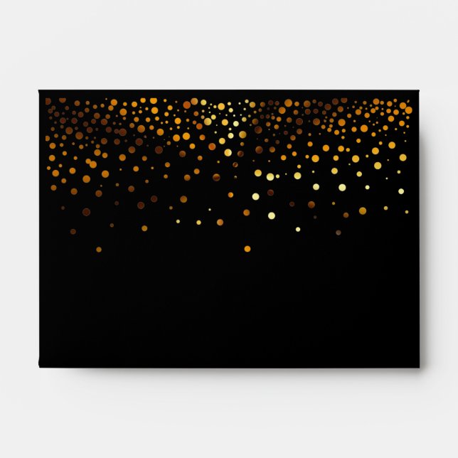 5x7 Black Glitter Formal Invitation Envelope (Front)