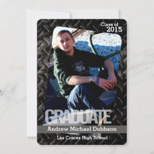 5x7 Black Steel Metal Aluminium Senior Announcemen Announcement