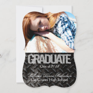 5x7 Black Steel Metal Aluminium Senior Announcemen Announcement