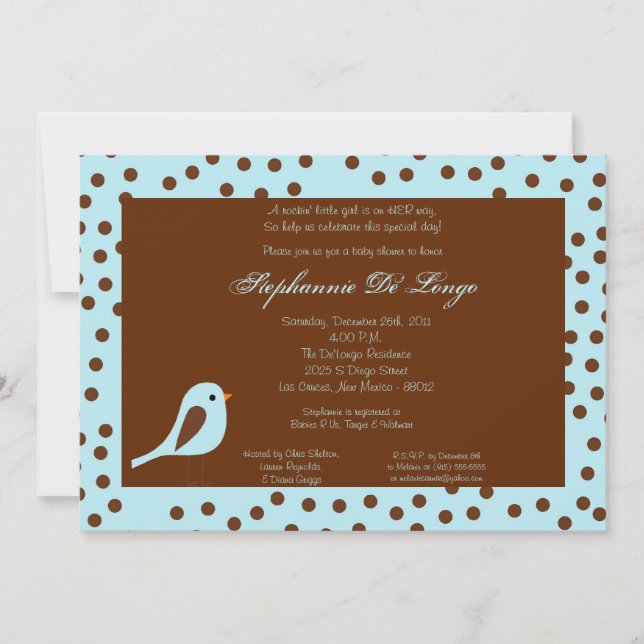 5x7 Blue Bird Invitation (Front)