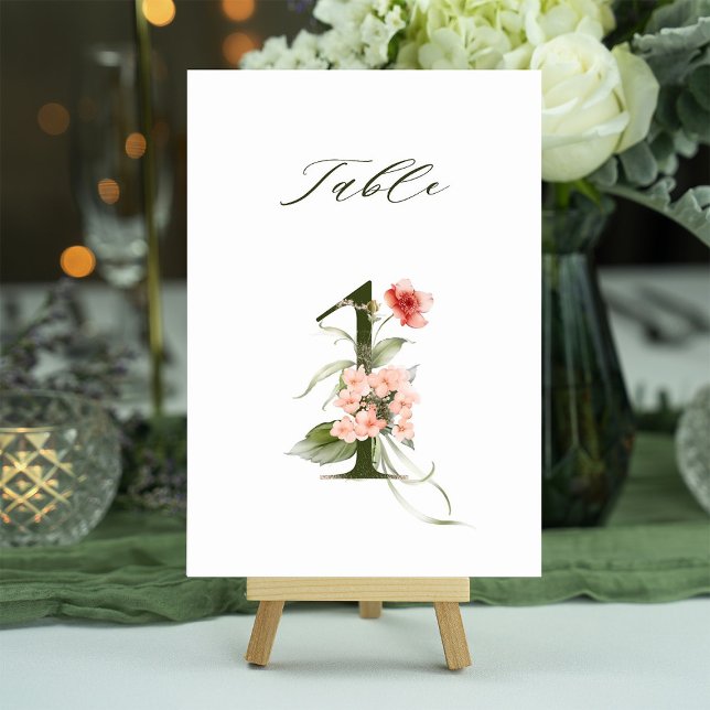 5x7 Botanical Floral Number 1, Table Number  (Creator Uploaded)