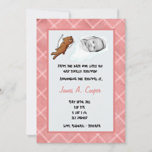5x7 Boy Cloud PHOTO on Circle Birth Announcement