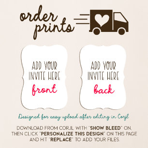 5x7" Bracket Shaped Invitation Printing